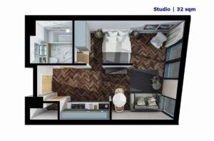 Infinity Waters Liverpool - Studio Floor Plan