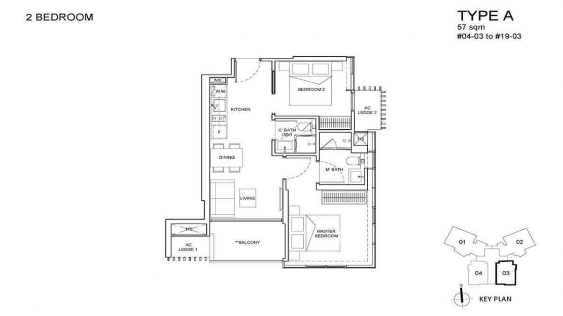 One Meyer - Floor Plan_3 Bedroom Type B