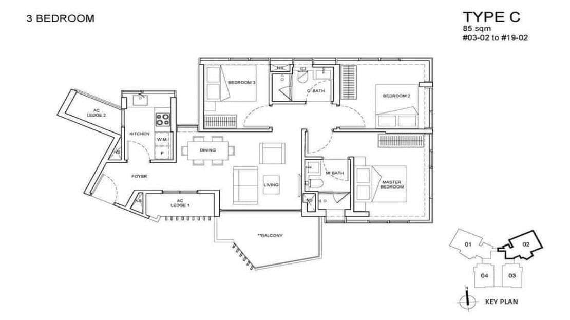 One Meyer - Floor Plan_3 Bedroom